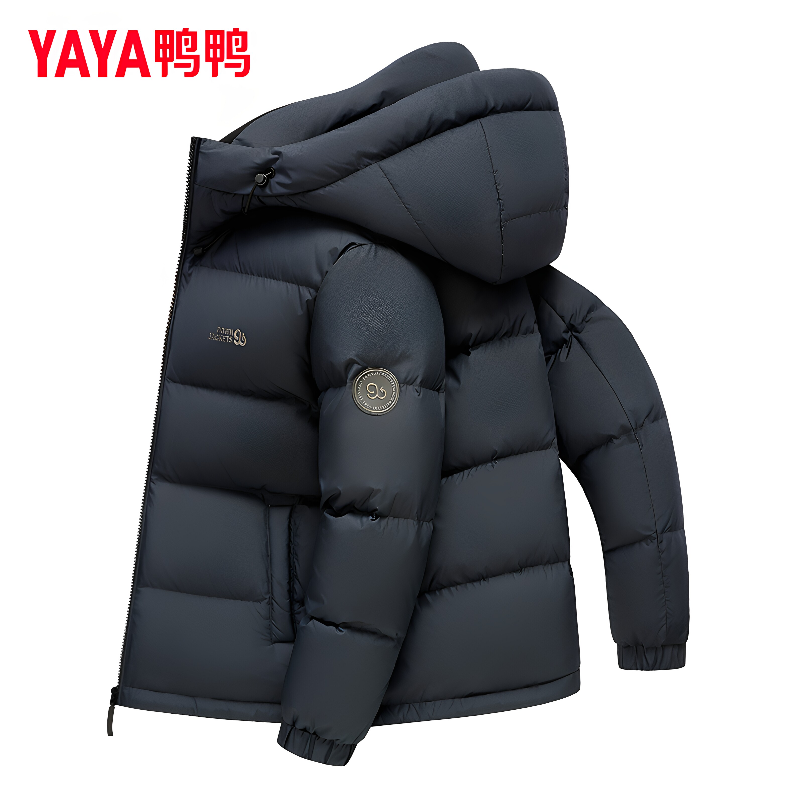 鸭鸭集团旗舰店2026款常规羽绒服90鸭绒宽松拉链连帽男士冬季外套