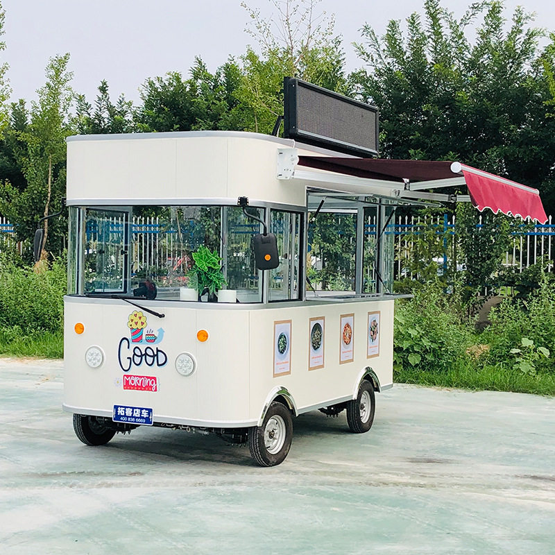 跨境定制商用电动烧烤奶茶早餐车美食车/早餐车/小吃