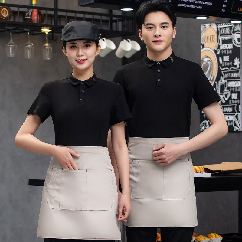 服务员工作服短袖夏季装餐饮饭店饭厅火锅店T恤定制logo印字男女