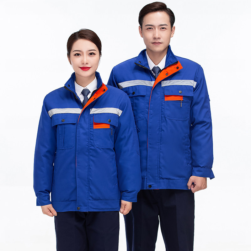 定制可拆卸工作服加厚棉袄男工厂车间汽修户外工作上衣冬季棉衣女