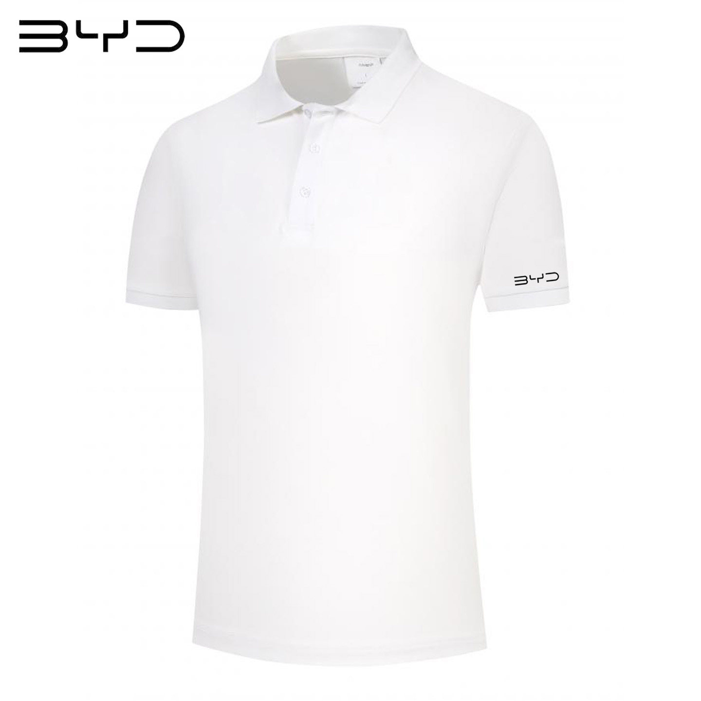 BYD比亚迪polo衫纯白色男女夏季T恤半袖翻领4S店棉质上班工作服
