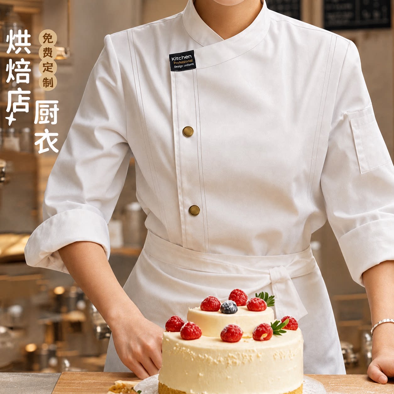 高级烘焙裱花女厨师服