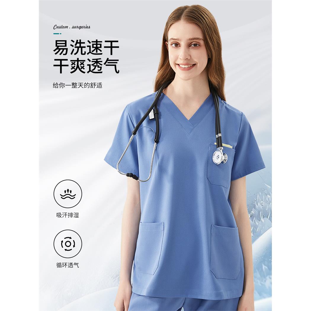 医用洗手衣工作服定制口腔医院手术室护士女夏季短袖医生洗手服男