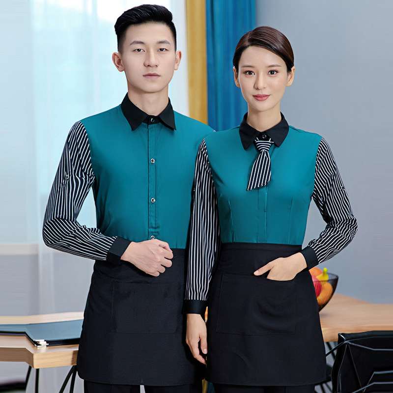 酒店服务员工作服女餐饮秋冬款长袖火锅店饭店咖啡厅工衣定制logo