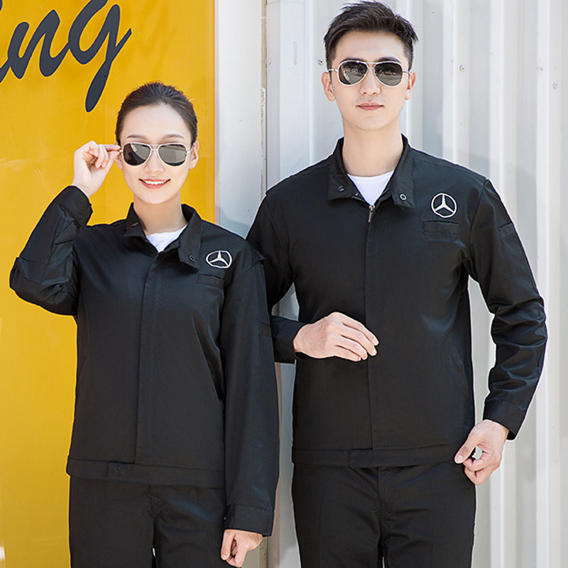 夏季宾士工作服短袖T恤衫 修理厂4S店汽修工衣工作服冰丝POLO衫定