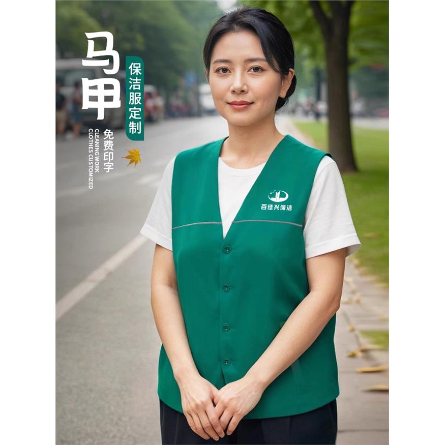 家政物业保洁工作服马甲背心园林绿化医护工药房阿姨专用马夹印字