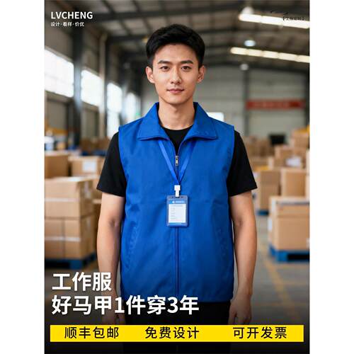 物流工作服马甲定制背心圆通韵达中通快递公司工装马夹印字logo