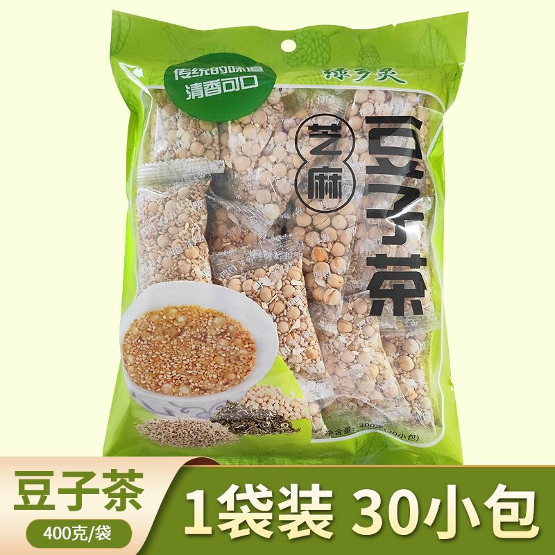 绿乡灵芝麻豆子茶正宗花生川豆姜盐冲泡茶大袋装湖南益阳特产炒货
