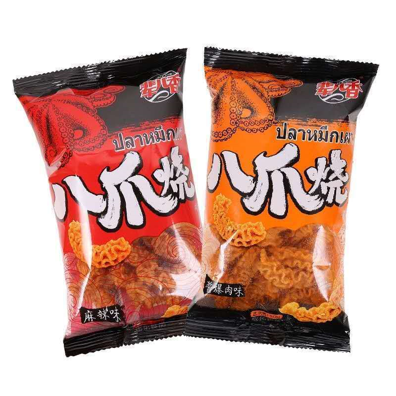 辈儿香八爪烧93g酱爆肉味麻辣味解馋休闲零食嘎嘣脆膨化下午茶