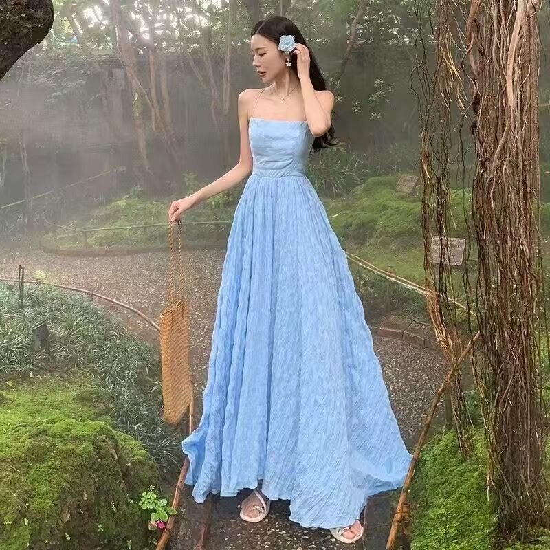 超仙设计感夏日海浪蓝色