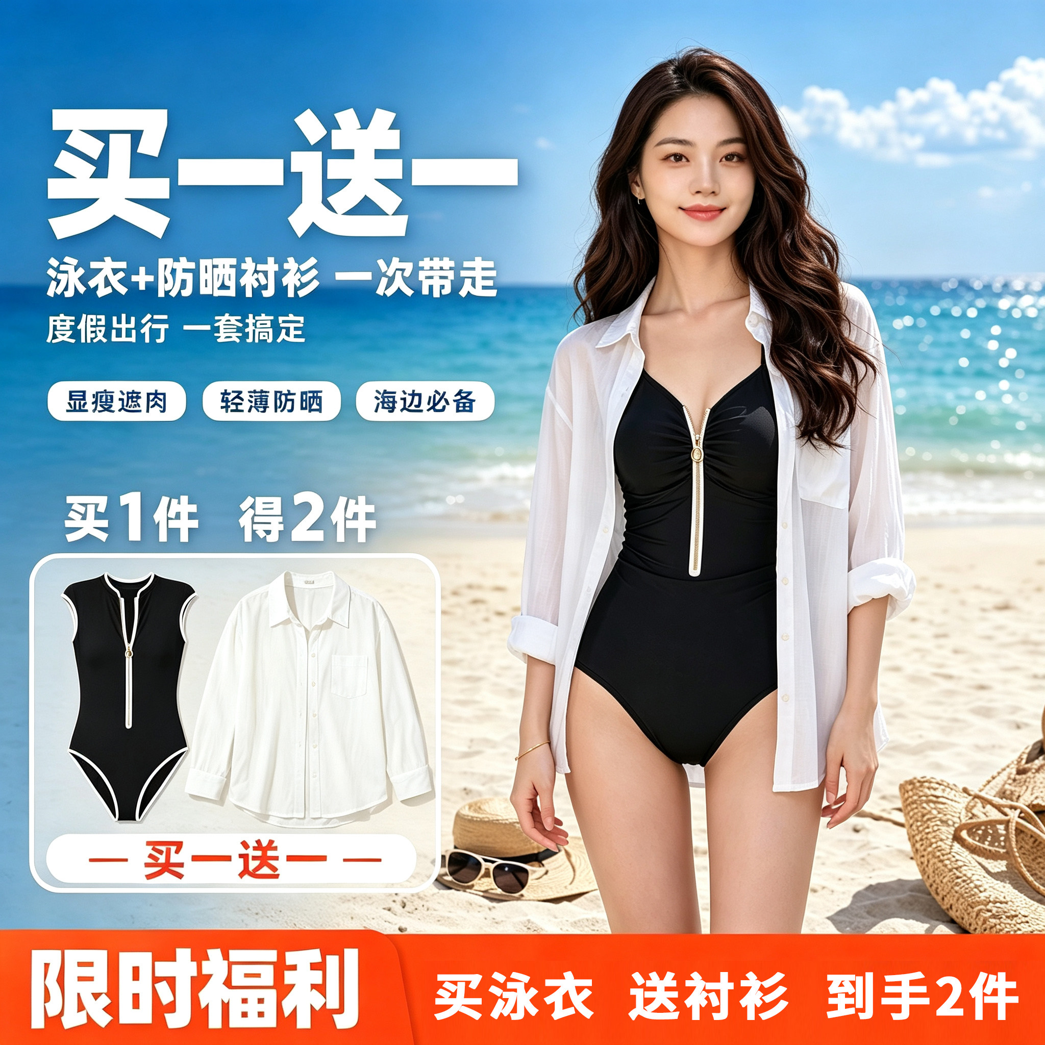 SEAFOLLY拉链连体泳衣