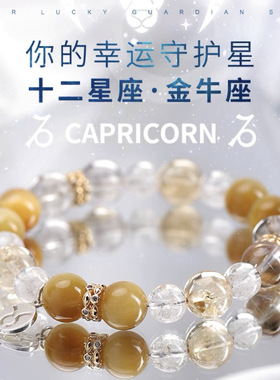 天然水晶十二星座手链紫水晶手链摩羯座手链s925银水晶手串送礼物