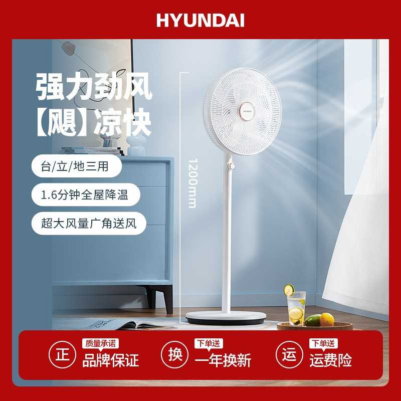 HYUNDAI韩国现代家用落地扇遥控大风力电风扇节能变频立式