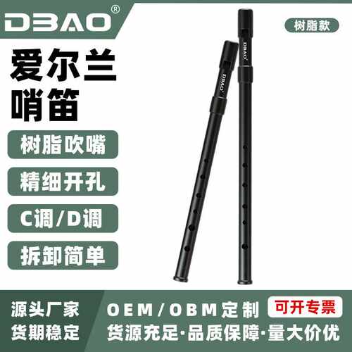 DBAO 爱尔兰哨笛ABS树脂六孔哨笛竖笛C调D调初学者入门级教学哨笛
