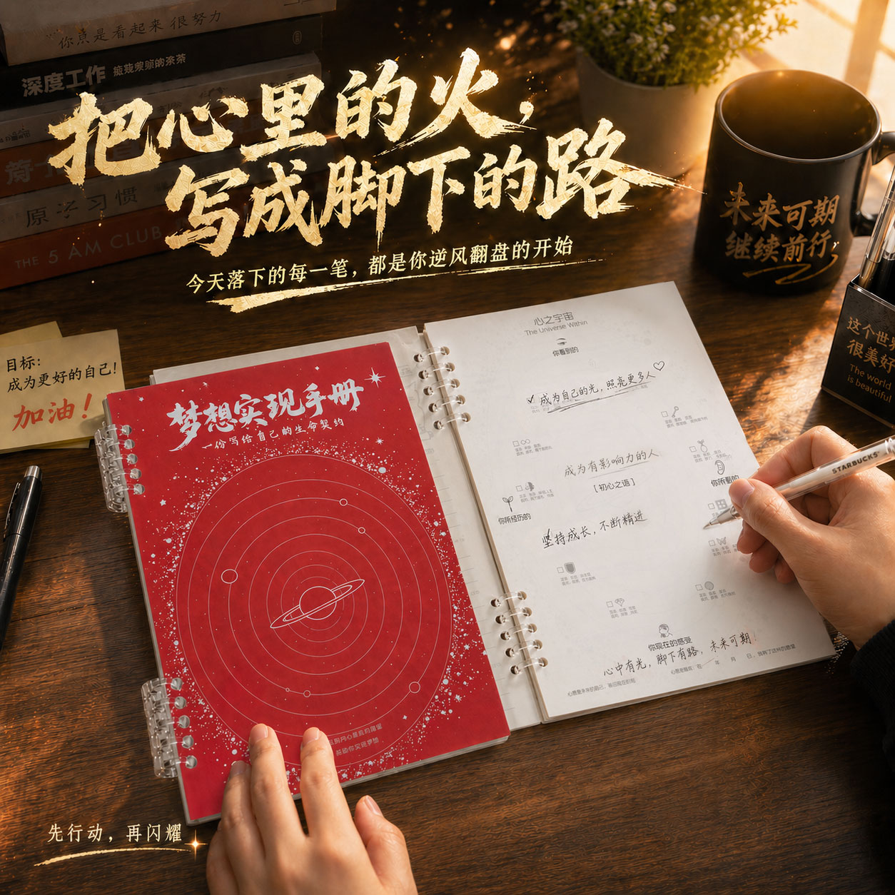 高小七 梦想实现手册未来规划本活页本写下来的梦想更容易实现个人成长自律本梦想规划本人生目标计划本