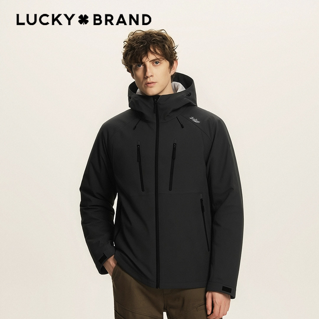 Lucky Brand轻薄保暖防风外套秋冬通勤必备户外全能硬壳冲锋衣