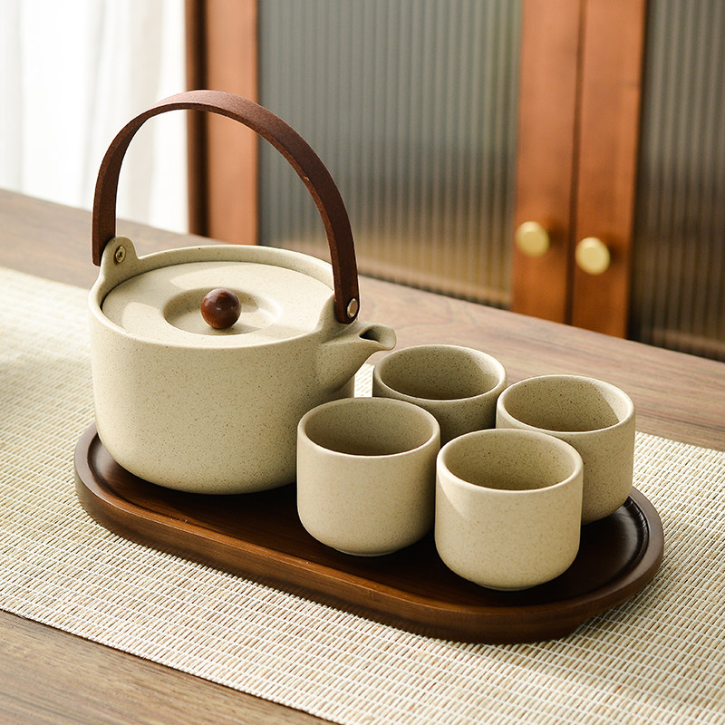 围炉煮茶具套装陶瓷茶壶泡茶家用干泡台茶盘耐高温烧水壶冷水壶杯