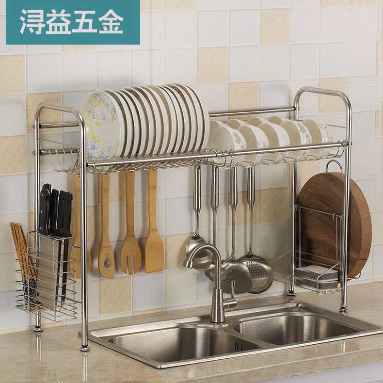 不锈钢碗碟架沥水架多功能厨房置物架单层水槽碗碟餐具收纳架