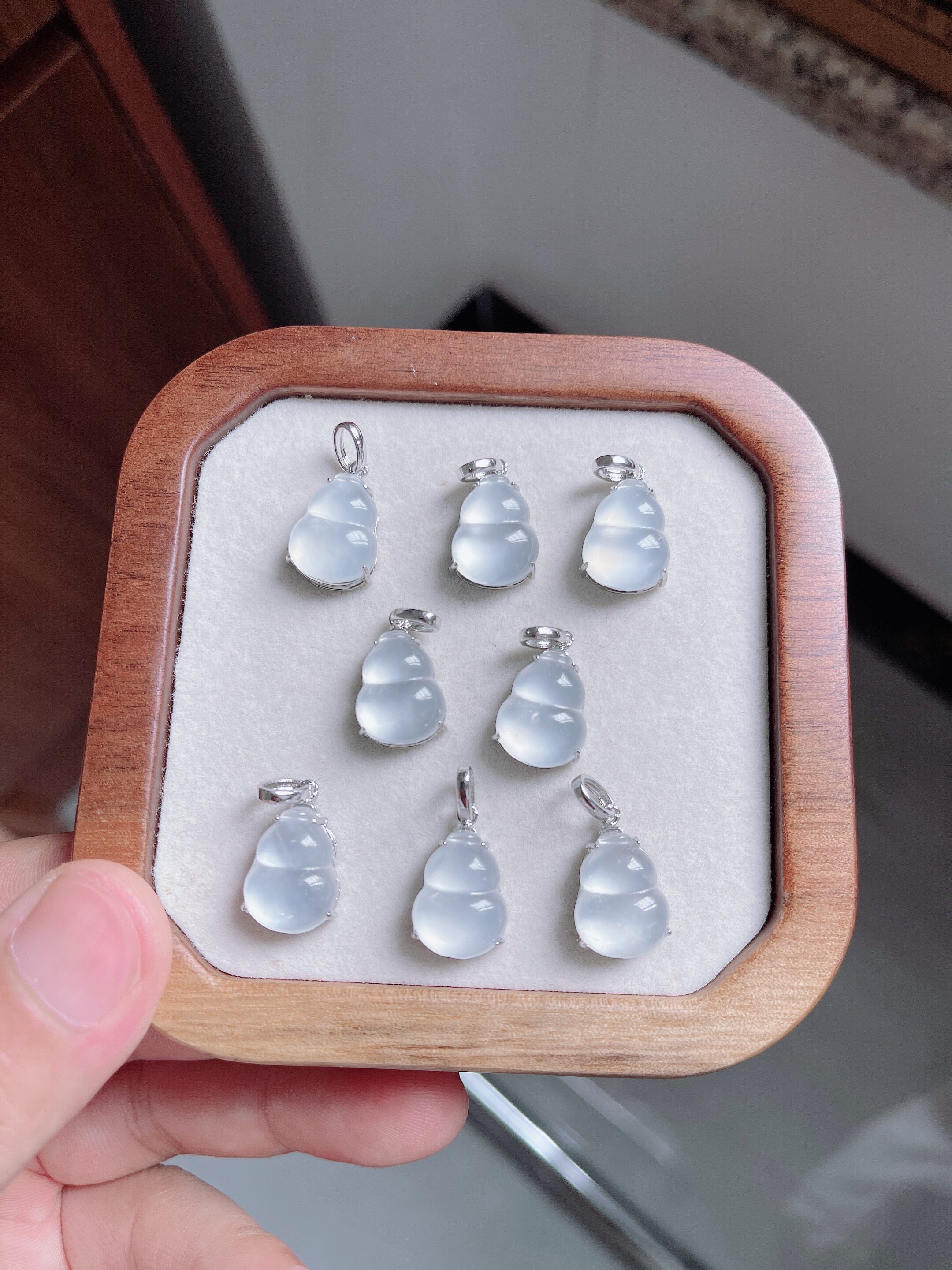 天然A货玻璃种葫芦吊坠裸石尺寸14*11mm，简约百搭学生党