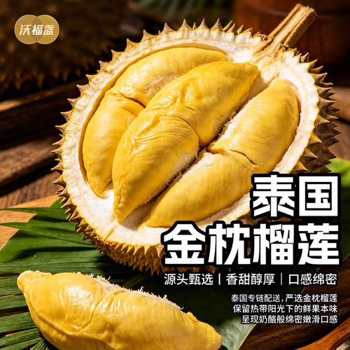沃福盏新鲜金枕榴莲泰国新鲜金枕头榴莲整果现货精选源头甄选品质