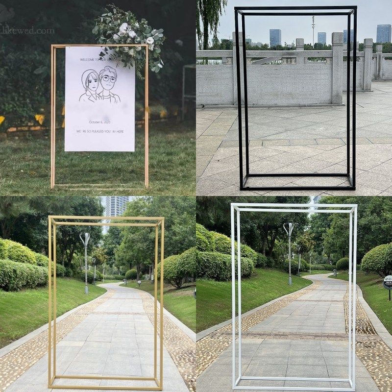 婚庆道具指示牌活动方形展架方形拱门铁艺架子迎宾牌铁架黑色方框