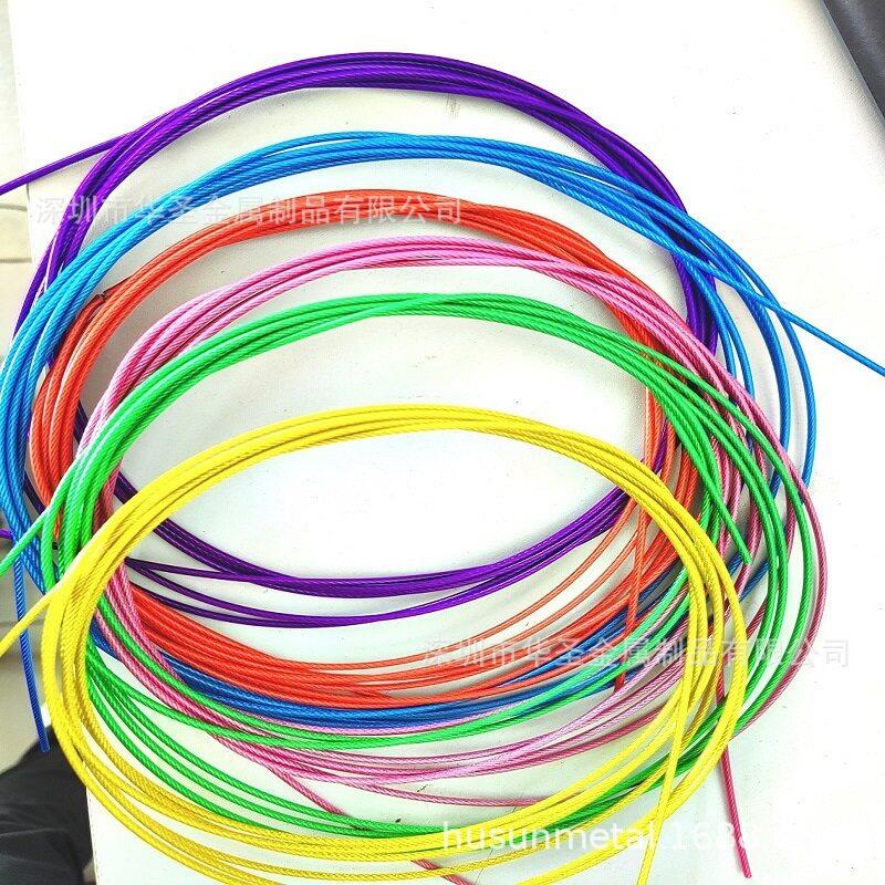 304不锈钢黑色pvc包胶钢丝绳 健身器材黑色柔软PU5MM镀锌包塑绳