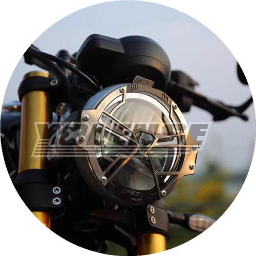 适用凯旋 Scrambler400X Speed400 改装大灯保护罩铝合金前灯护网