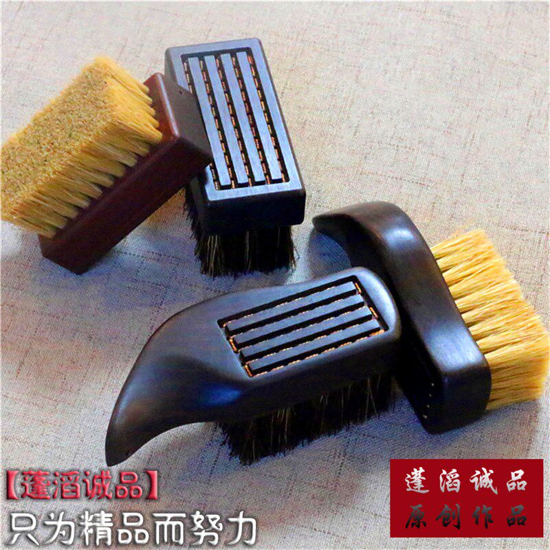文玩工具硬毛刷子手工野猪鬃毛刷紫光檀木黑檀橄榄核小金刚核桃
