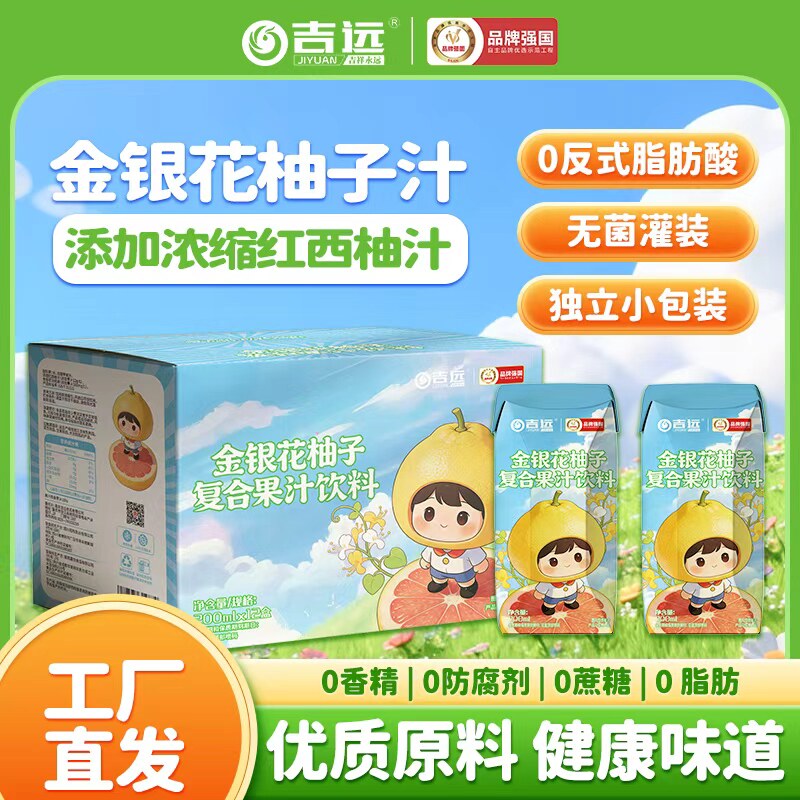 吉远金银花西柚子果汁饮料食品整箱儿童成人下火植物饮品夏季解渴
