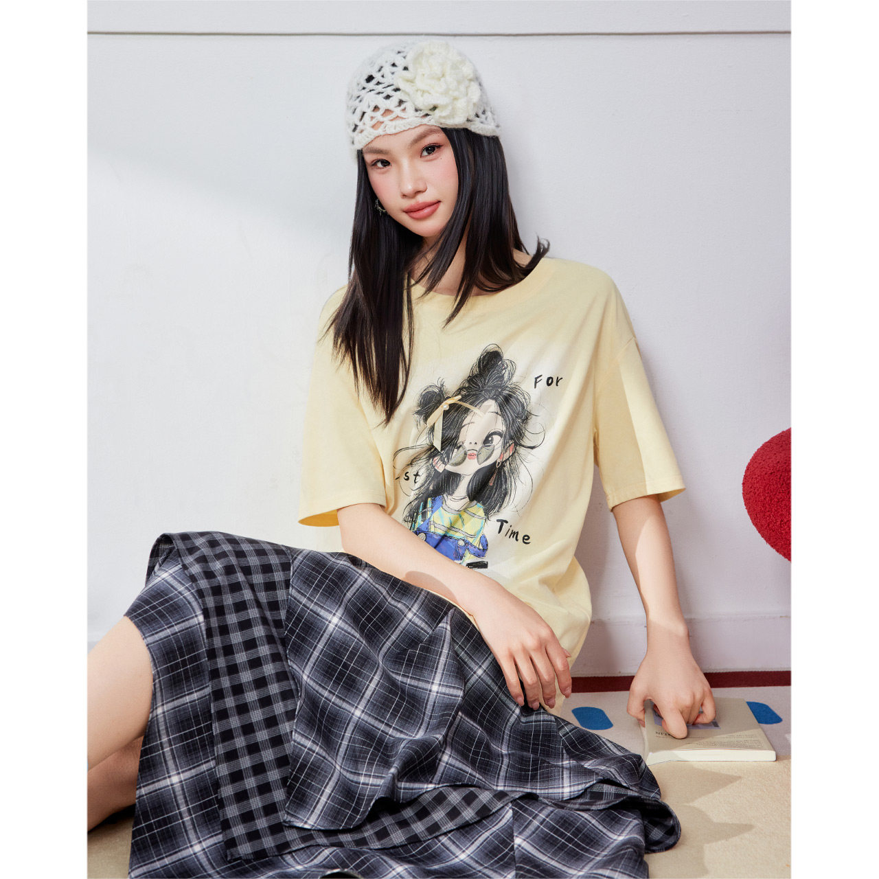 IEF/爱依服【女孩子气】夏秋韩版时尚可爱卡通印花休闲百搭中T恤