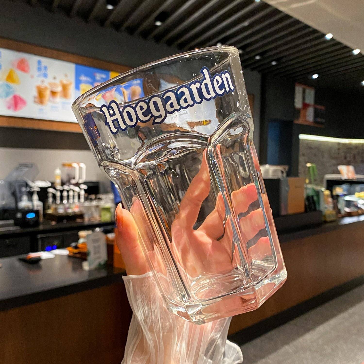 比利时福佳白800ml大容量玻璃杯商用扎啤杯加厚高档家用啤酒杯