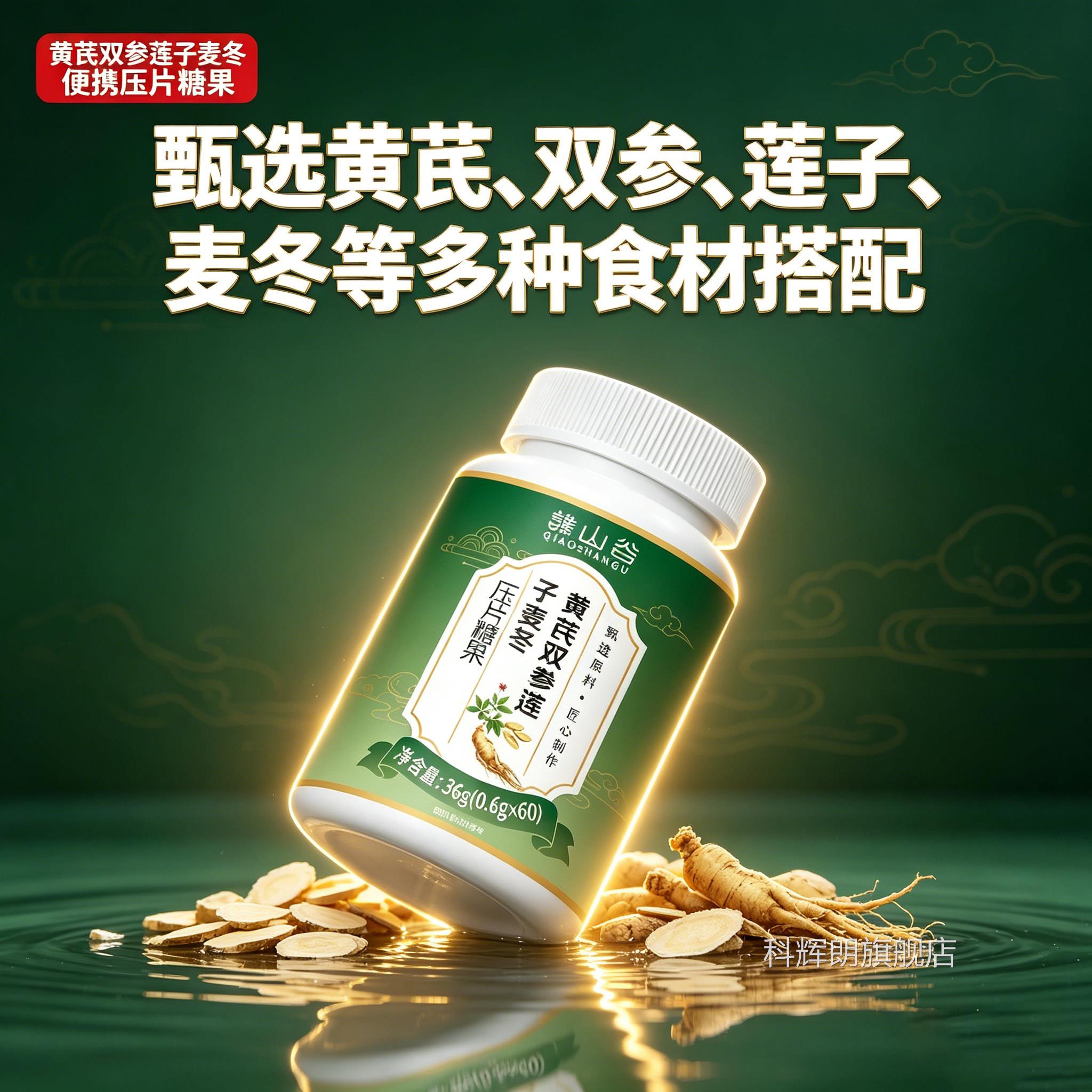谯山谷芪双参莲子麦黄冬官方旗舰店正品草本萃取药房直售6gm科辉