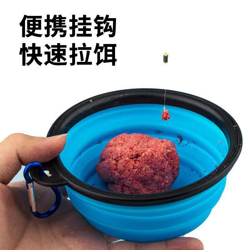 热卖溪流小物折叠开饵盆饵料盆超小号迷你拌饵盆拉饵盘钓鱼钓饵盒