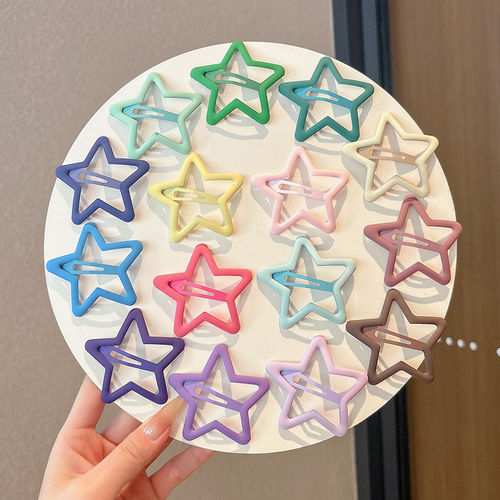 星星发夹边夹女大号发卡少女侧边刘海夹bb夹后脑勺碎发一字夹头饰