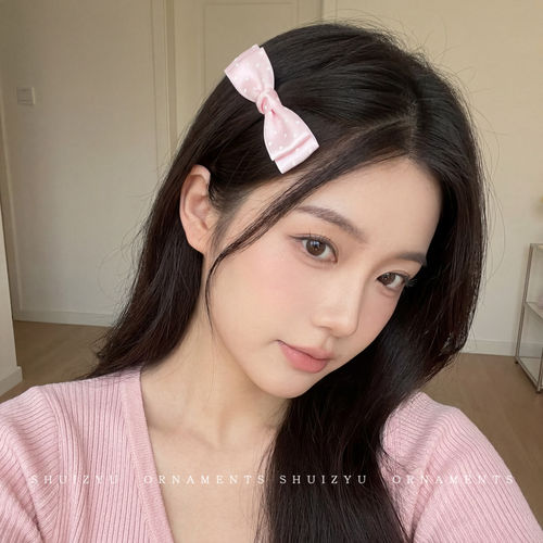 粉色樱花花朵发夹边夹侧边女高级感韩系头饰新款发卡碎发刘海夹