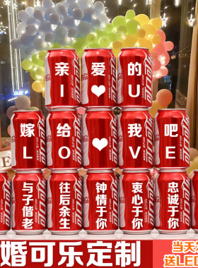 求婚可乐定制易拉罐表白套餐浪漫房间室内装饰场景布置创意用品