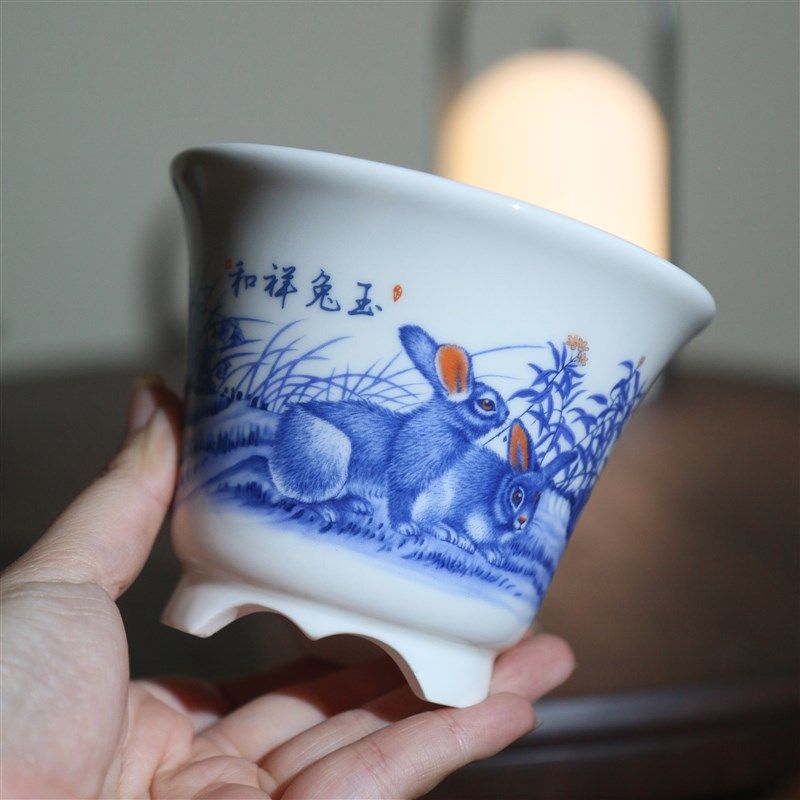 紫砂花盆星宇家精品陶瓷釉盆盆景盆贴画彩绘手绘手工盆白瓷盆