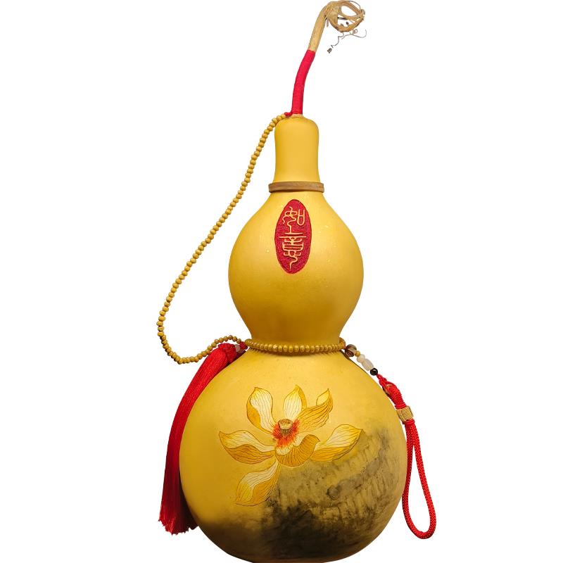 天然特大葫芦摆件烫烙画福禄图雕刻艺术客厅酒柜乔迁开业装饰礼品
