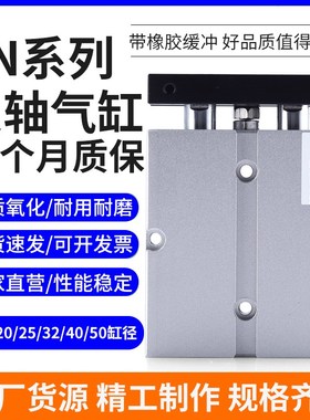 双轴双杆气缸TDA小型气动TN10/16/20-10*20X30X50X70X100X250-S