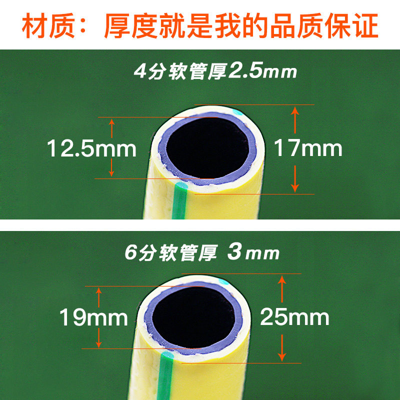 吉瑞源橡胶浇花水管 防冻花园高压4分软管 防爆PVC水管洗车工具