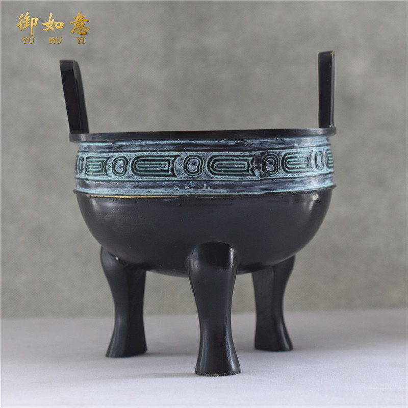 铭文毛公鼎仿古青铜鼎工艺品摆件家居客厅摆设三足招财鼎开业礼品