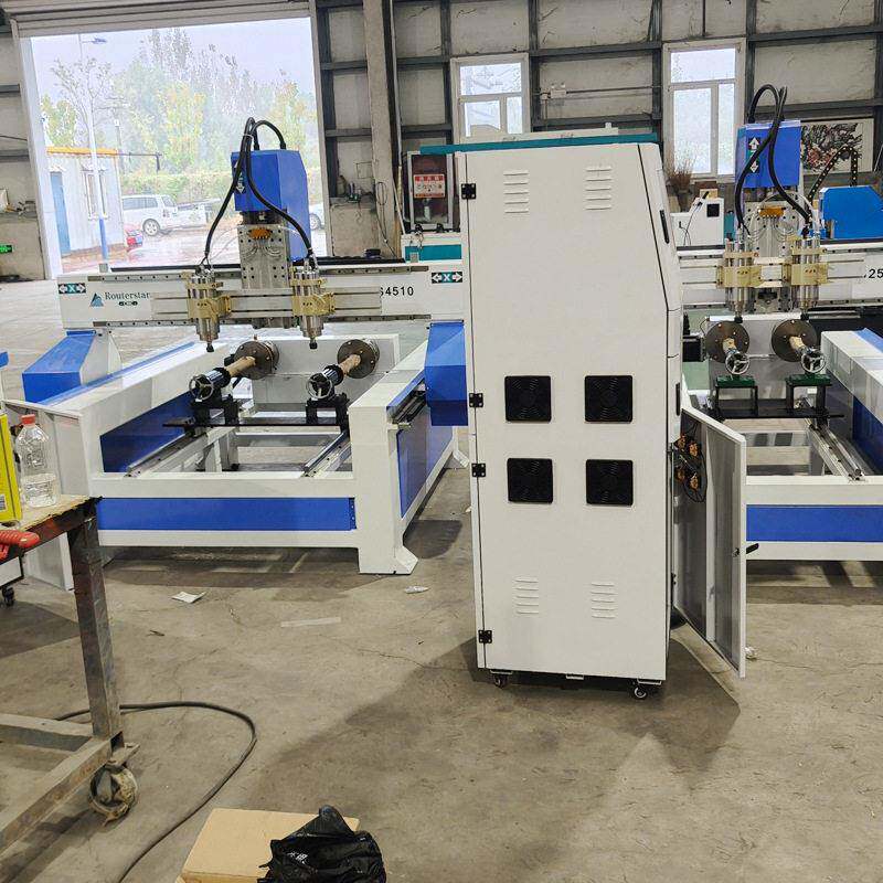 6090双头立体圆雕雕刻机工艺品罗马柱雕像佛头面具木工雕刻机