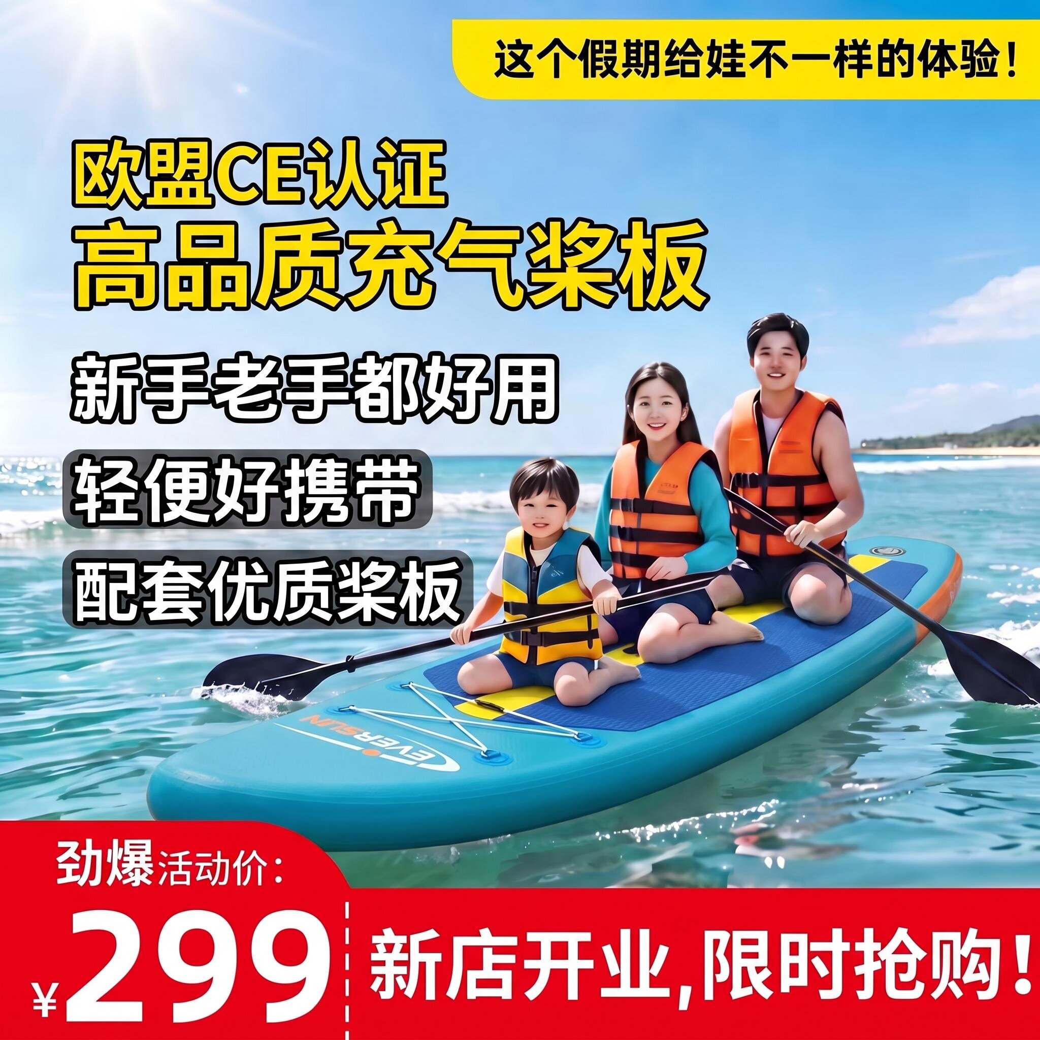 桨板26年新款彩虹浆板船充气桨板图片