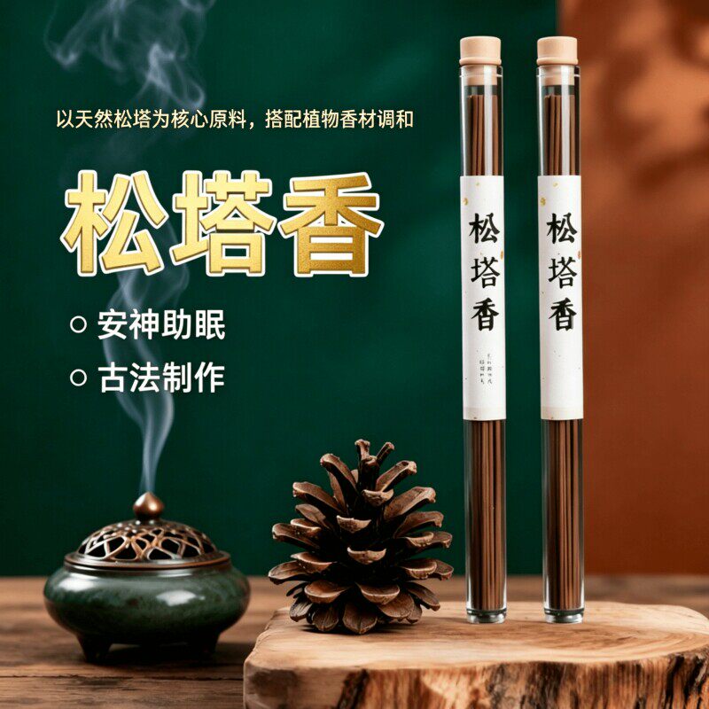 天然松塔非遗工艺香线香古法制作家用香薰安神助眠中式熏香