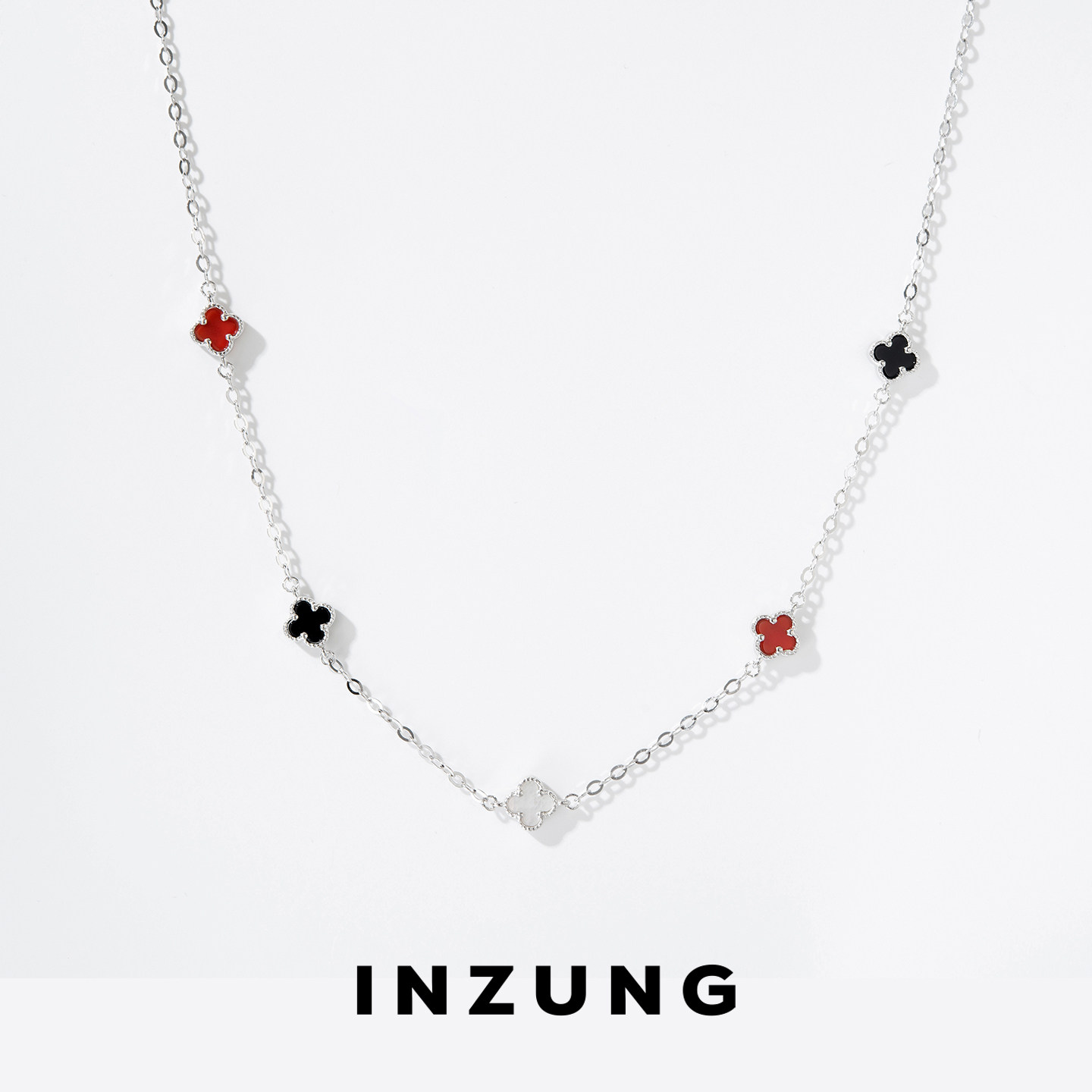INZUNG/银妆限定四叶草925银套链