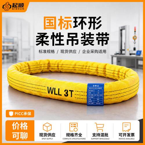 圆形吊具索具尼龙合成纤维承重带2吨2米3吨3米吊带柔性吊装带