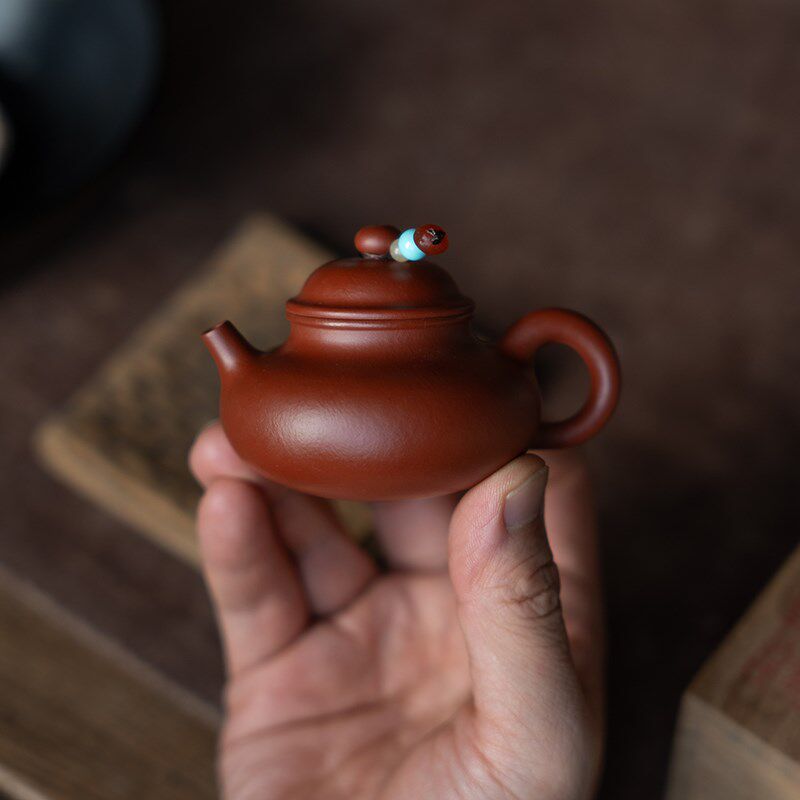 宜兴紫砂壶 赵庄朱泥 小可爱 迷你容天壶 约65CC 便携茶具 一人饮