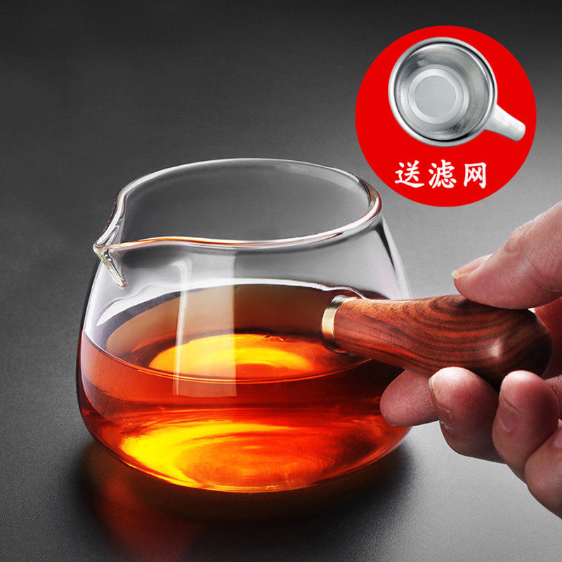 加厚侧把公杯分茶器功夫茶具耐高温本来公杯茶漏手把公杯茶具套装