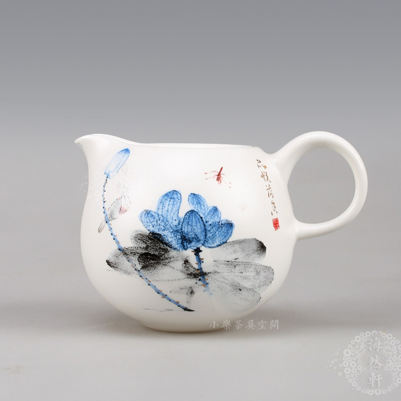 青花瓷功夫茶具 陶瓷公道杯 茶海 过滤杯 茶道零配 非手绘 蝶舞图片