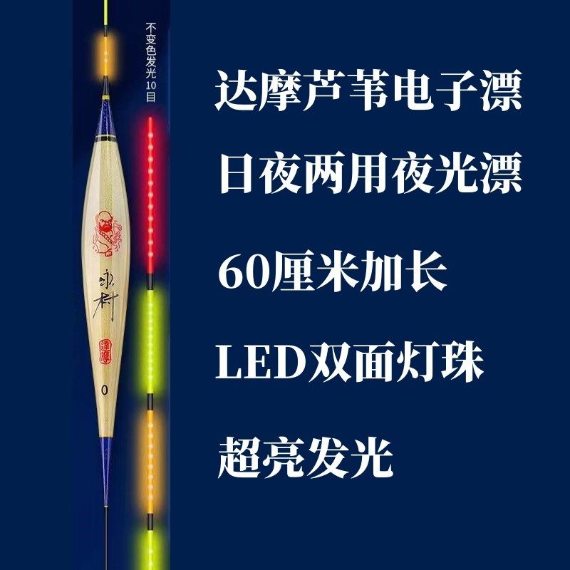 达摩芦苇电子漂日夜两用硬尾夜光漂60厘米led灯珠高灵敏醒目DL13